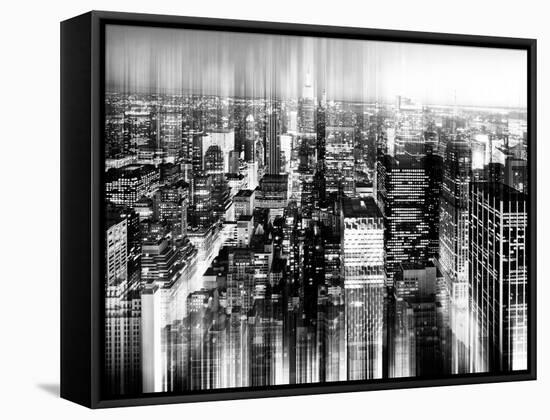 Urban Stretch Series - Skyline of Manhattan by Night - New York-Philippe Hugonnard-Framed Stretched Canvas