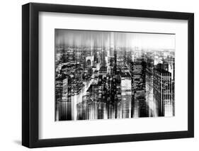 Urban Stretch Series - Skyline of Manhattan by Night - New York-Philippe Hugonnard-Framed Photographic Print