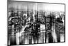 Urban Stretch Series - Skyline of Manhattan by Night - New York-Philippe Hugonnard-Mounted Photographic Print