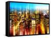 Urban Stretch Series - Skyline of Manhattan by Night - New York-Philippe Hugonnard-Framed Stretched Canvas