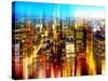 Urban Stretch Series - Skyline of Manhattan by Night - New York-Philippe Hugonnard-Stretched Canvas