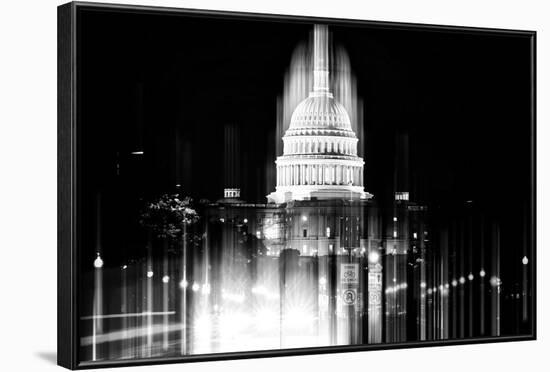 Urban Stretch Series - The Capitol Building by Night - US Congress - Washington DC-Philippe Hugonnard-Framed Photographic Print