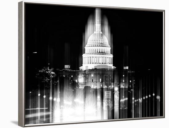 Urban Stretch Series - The Capitol Building by Night - US Congress - Washington DC-Philippe Hugonnard-Framed Photographic Print