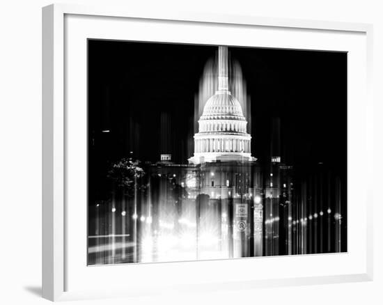 Urban Stretch Series - The Capitol Building by Night - US Congress - Washington DC-Philippe Hugonnard-Framed Photographic Print