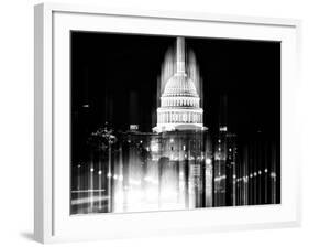 Urban Stretch Series - The Capitol Building by Night - US Congress - Washington DC-Philippe Hugonnard-Framed Photographic Print