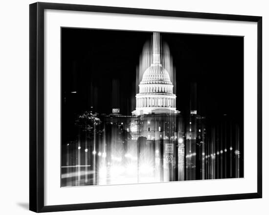 Urban Stretch Series - The Capitol Building by Night - US Congress - Washington DC-Philippe Hugonnard-Framed Photographic Print