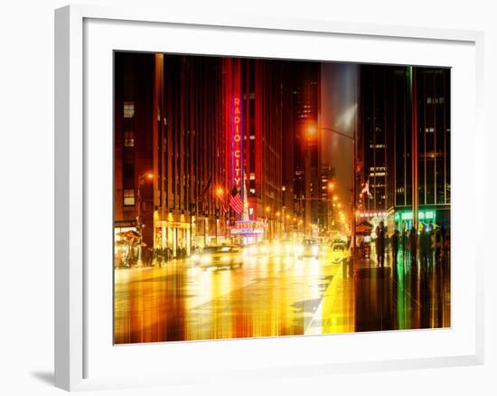 Urban Stretch Series - The Radio City Music Hall by Night - Manhattan - New York-Philippe Hugonnard-Framed Photographic Print