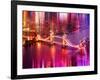 Urban Stretch Series - The Tower Bridge over the River Thames by Night - London-Philippe Hugonnard-Framed Photographic Print