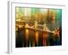 Urban Stretch Series - The Tower Bridge over the River Thames by Night - London-Philippe Hugonnard-Framed Photographic Print