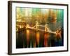 Urban Stretch Series - The Tower Bridge over the River Thames by Night - London-Philippe Hugonnard-Framed Photographic Print