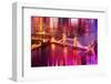 Urban Stretch Series - The Tower Bridge over the River Thames by Night - London-Philippe Hugonnard-Framed Photographic Print