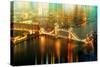 Urban Stretch Series - The Tower Bridge over the River Thames by Night - London-Philippe Hugonnard-Stretched Canvas