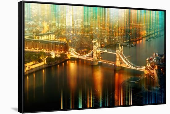 Urban Stretch Series - The Tower Bridge over the River Thames by Night - London-Philippe Hugonnard-Framed Stretched Canvas