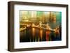 Urban Stretch Series - The Tower Bridge over the River Thames by Night - London-Philippe Hugonnard-Framed Photographic Print