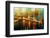 Urban Stretch Series - The Tower Bridge over the River Thames by Night - London-Philippe Hugonnard-Framed Photographic Print