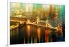 Urban Stretch Series - The Tower Bridge over the River Thames by Night - London-Philippe Hugonnard-Framed Photographic Print