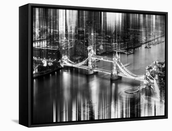 Urban Stretch Series - The Tower Bridge over the River Thames by Night - London-Philippe Hugonnard-Framed Stretched Canvas