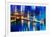 Urban Stretch Series - The Tower Bridge over the River Thames by Night - London-Philippe Hugonnard-Framed Photographic Print