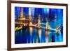 Urban Stretch Series - The Tower Bridge over the River Thames by Night - London-Philippe Hugonnard-Framed Photographic Print