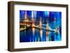 Urban Stretch Series - The Tower Bridge over the River Thames by Night - London-Philippe Hugonnard-Framed Photographic Print