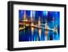 Urban Stretch Series - The Tower Bridge over the River Thames by Night - London-Philippe Hugonnard-Framed Photographic Print