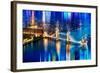 Urban Stretch Series - The Tower Bridge over the River Thames by Night - London-Philippe Hugonnard-Framed Photographic Print