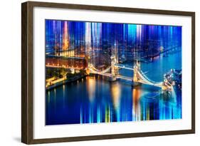 Urban Stretch Series - The Tower Bridge over the River Thames by Night - London-Philippe Hugonnard-Framed Photographic Print