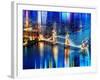 Urban Stretch Series - The Tower Bridge over the River Thames by Night - London-Philippe Hugonnard-Framed Photographic Print