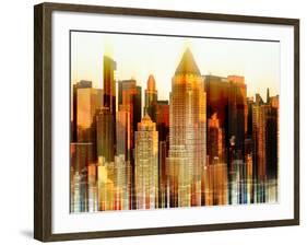 Urban Stretch Series - Times Square Buildings at Sunset in Winter - Manhattan - New York-Philippe Hugonnard-Framed Photographic Print