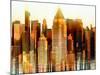 Urban Stretch Series - Times Square Buildings at Sunset in Winter - Manhattan - New York-Philippe Hugonnard-Mounted Photographic Print