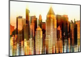 Urban Stretch Series - Times Square Buildings at Sunset in Winter - Manhattan - NYC-Philippe Hugonnard-Mounted Photographic Print