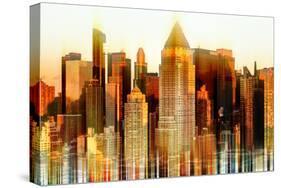 Urban Stretch Series - Times Square Buildings at Sunset in Winter - Manhattan - NYC-Philippe Hugonnard-Stretched Canvas