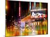 Urban Stretch Series - Yellow Taxi of Times Square by Night - Manhattan - New York-Philippe Hugonnard-Mounted Photographic Print