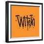 Urban Style Graffiti with Tag Sprayed with Leak in Black on Orange. Vector Hand Drawn Textured Illu-Svetlana Shamshurina-Framed Photographic Print