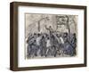 Urban Uprising in Paris, 1870 (Charcoal, Wash & Gouache on Wove Paper)-Camille Pissarro-Framed Giclee Print