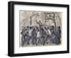 Urban Uprising in Paris, 1870 (Charcoal, Wash & Gouache on Wove Paper)-Camille Pissarro-Framed Giclee Print