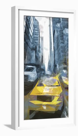 Urban Vertical Taxi-Malcolm Sanders-Framed Giclee Print