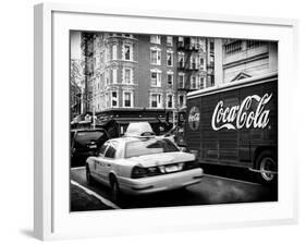 Urban View with Yellow Taxi on Manhattan-Philippe Hugonnard-Framed Photographic Print