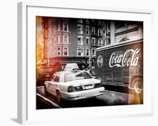 Urban View with Yellow Taxi on Manhattan-Philippe Hugonnard-Framed Photographic Print