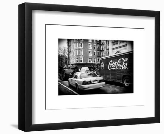 Urban View with Yellow Taxi on Manhattan-Philippe Hugonnard-Framed Art Print