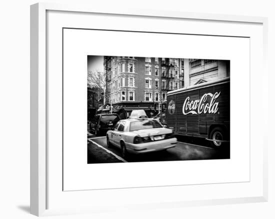 Urban View with Yellow Taxi on Manhattan-Philippe Hugonnard-Framed Art Print