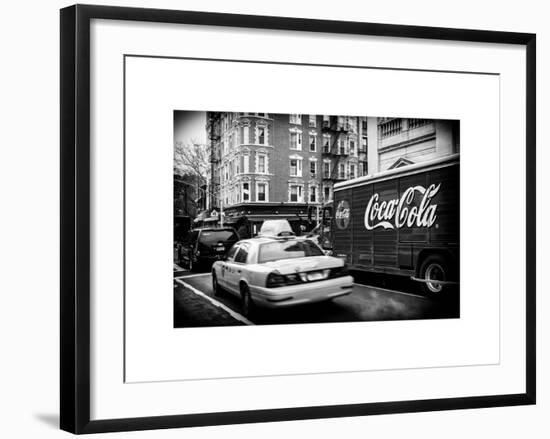 Urban View with Yellow Taxi on Manhattan-Philippe Hugonnard-Framed Art Print