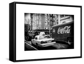 Urban View with Yellow Taxi on Manhattan-Philippe Hugonnard-Framed Stretched Canvas