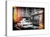 Urban View with Yellow Taxi on Manhattan-Philippe Hugonnard-Stretched Canvas