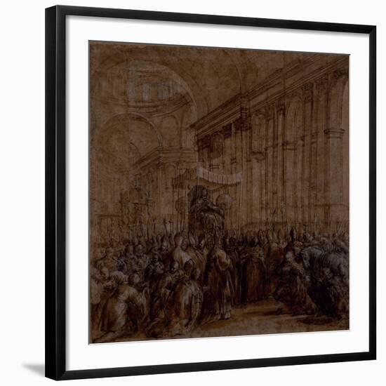 Urban VIII Carried Down the Nave of St. Peter's-Pietro Da Cortona-Framed Giclee Print