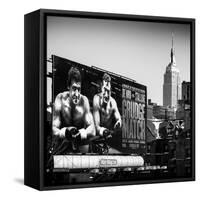 Urban Winter Scene at Meatpacking District with the Empire State Building View-Philippe Hugonnard-Framed Stretched Canvas