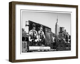 Urban Winter Scene at Meatpacking District with the Empire State Building View-Philippe Hugonnard-Framed Art Print