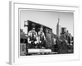 Urban Winter Scene at Meatpacking District with the Empire State Building View-Philippe Hugonnard-Framed Art Print