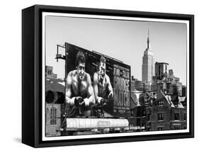 Urban Winter Scene at Meatpacking District with the Empire State Building View-Philippe Hugonnard-Framed Stretched Canvas