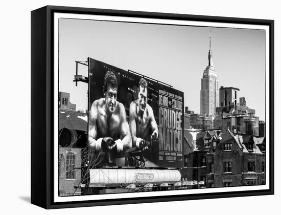 Urban Winter Scene at Meatpacking District with the Empire State Building View-Philippe Hugonnard-Framed Stretched Canvas